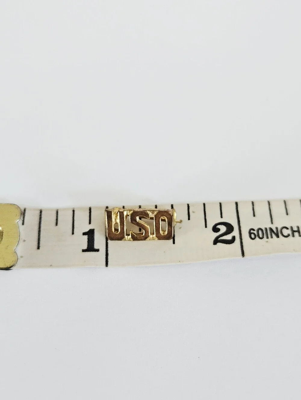 Vintage USO WWII United Service Organizations Gold-Plated Brass Small Lapel Pin